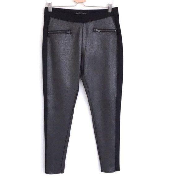 Rock & Republic Black/silver Shimmer Pants LARGE - Picture 2 of 8